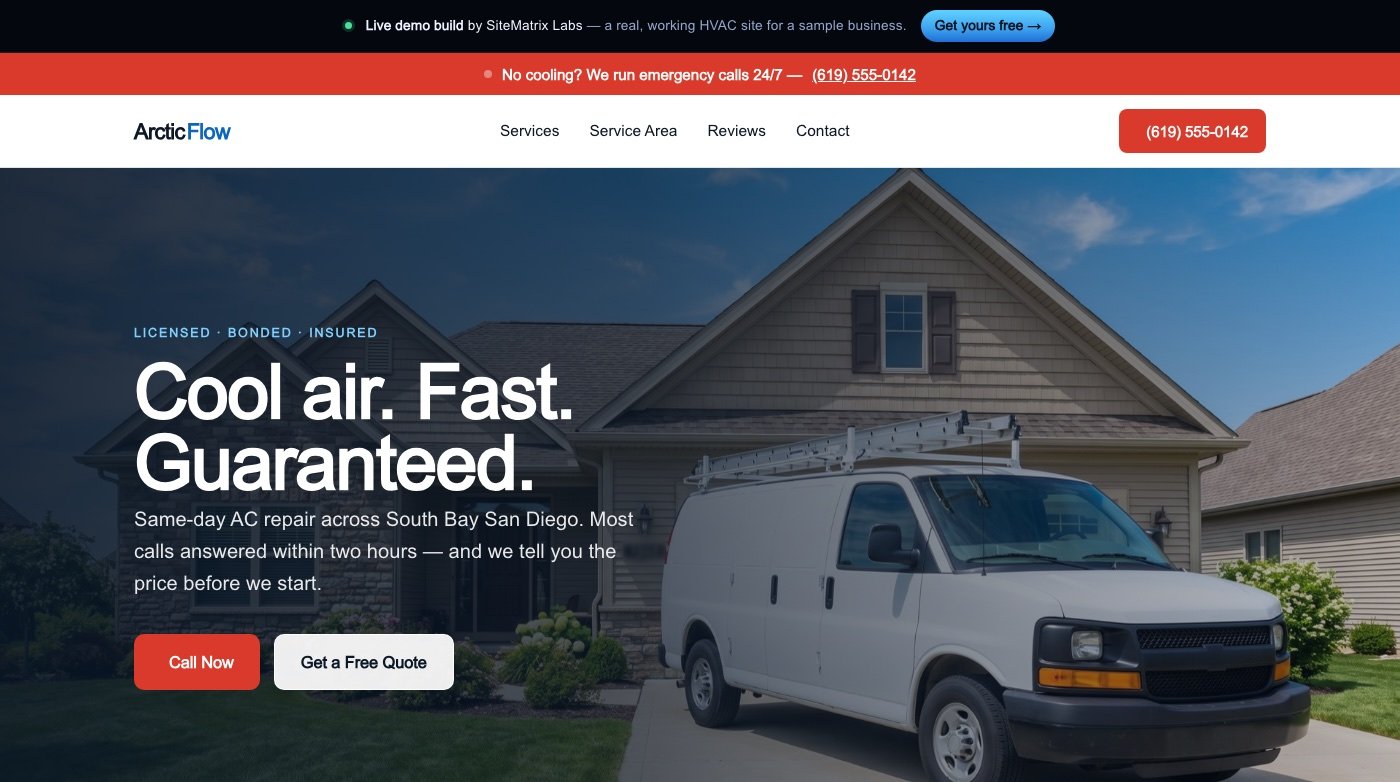 Heating & Air Contractor — Built for the 2 a.m. emergency search.